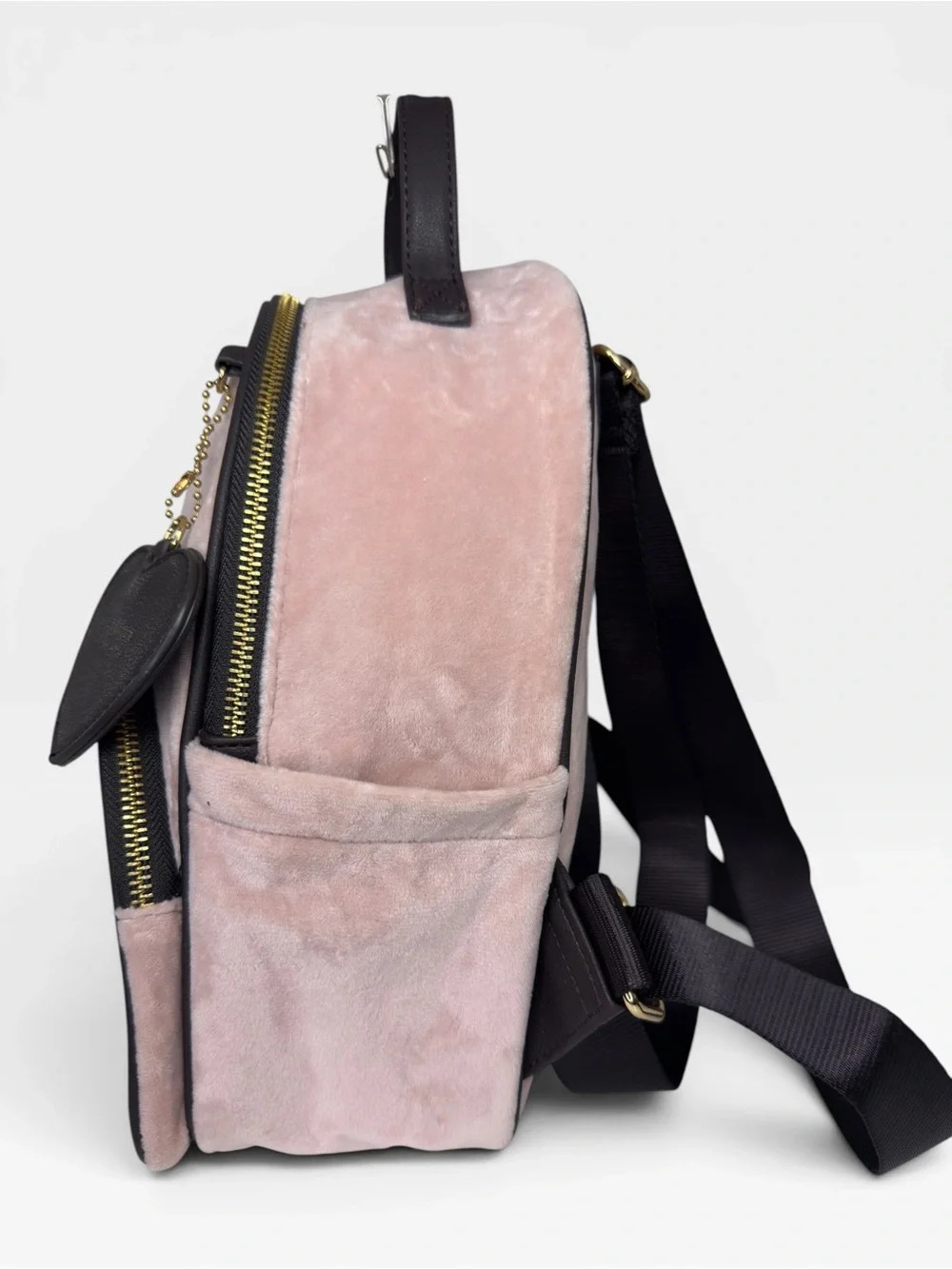 NEW Juicy Couture Heritage Velour Dusty Pink Velvet Mini Backpack Y2K